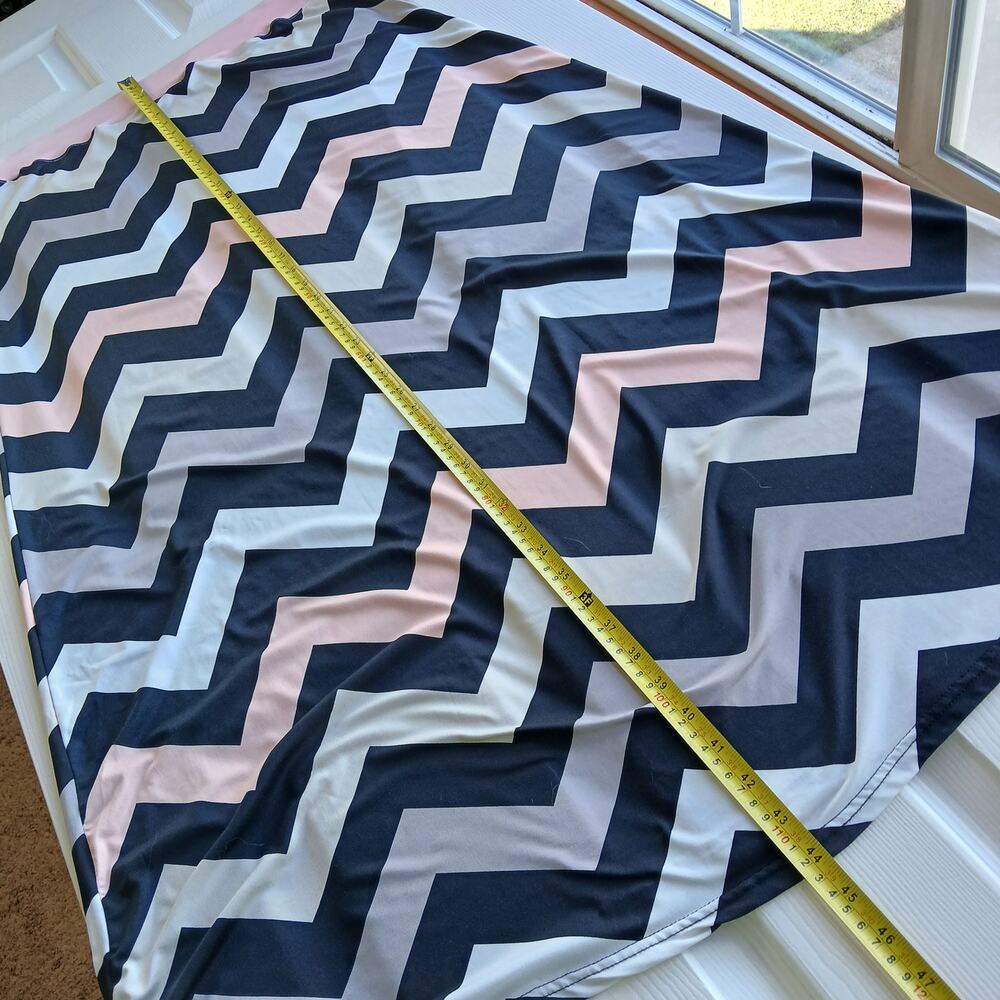 Upcycled Elastic-Free Maxi Skirt 2X / 3X plus size chevron pink grey casual - Picture 8 of 14